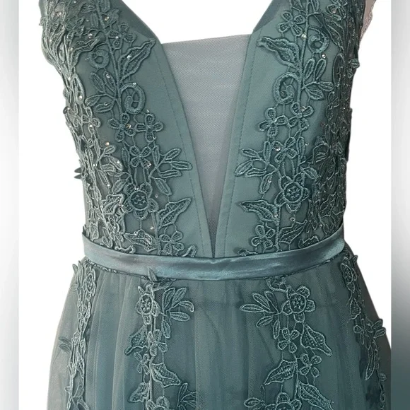 EVER❤️ PRETTY , Elegant Teal Evening Gown - Picture 3 of 8